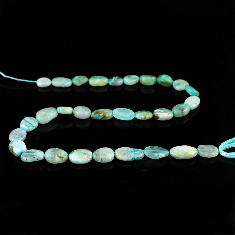 gemsmore:Natural Blue Peruvian Opal Untreated Beads Strand