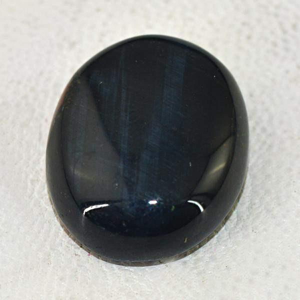 gemsmore:Natural Blue Power Tiger Eye Oval Shape Gemstone