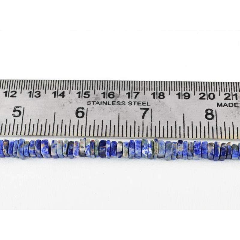 gemsmore:Natural Blue Sodalite Beads Strand Untreated Drilled