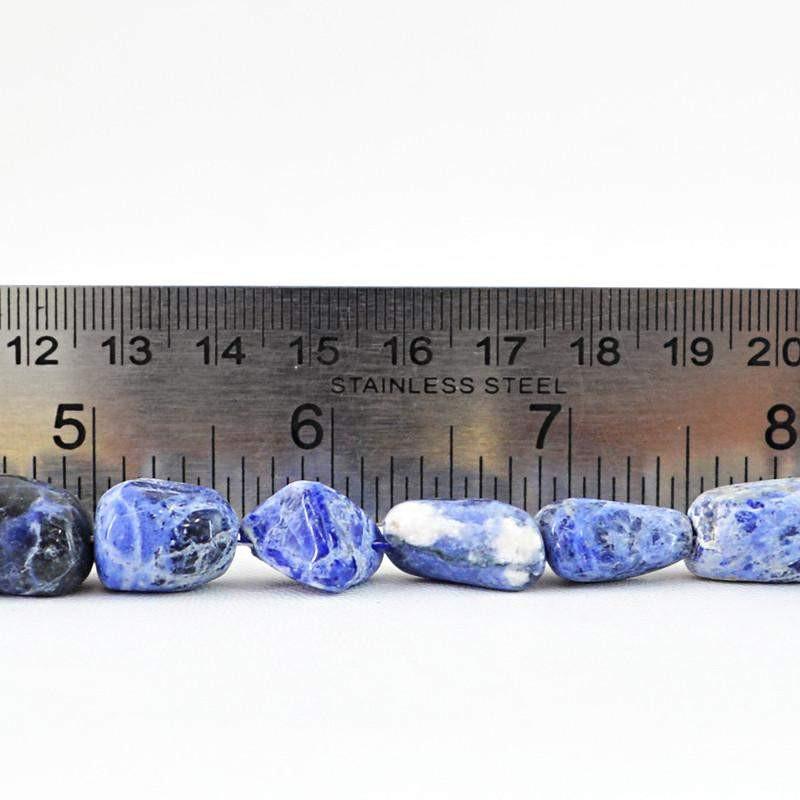 gemsmore:Natural Blue Sodalite Beads Strand