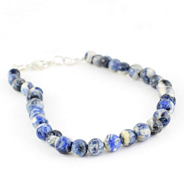 gemsmore:Natural Blue Sodalite Bracelet Round Beads