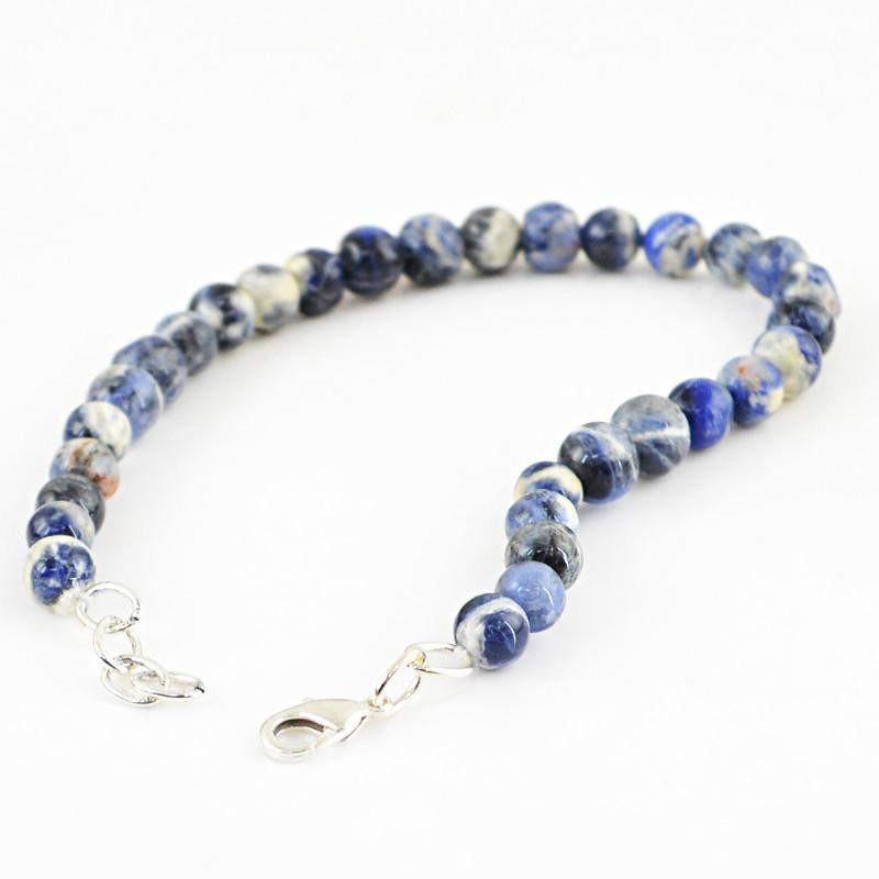 gemsmore:Natural Blue Sodalite Bracelet Round Beads