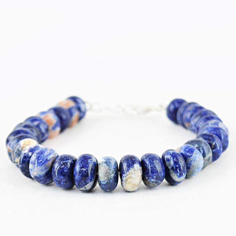 gemsmore:Natural Blue Sodalite Bracelet Round Shape Beads
