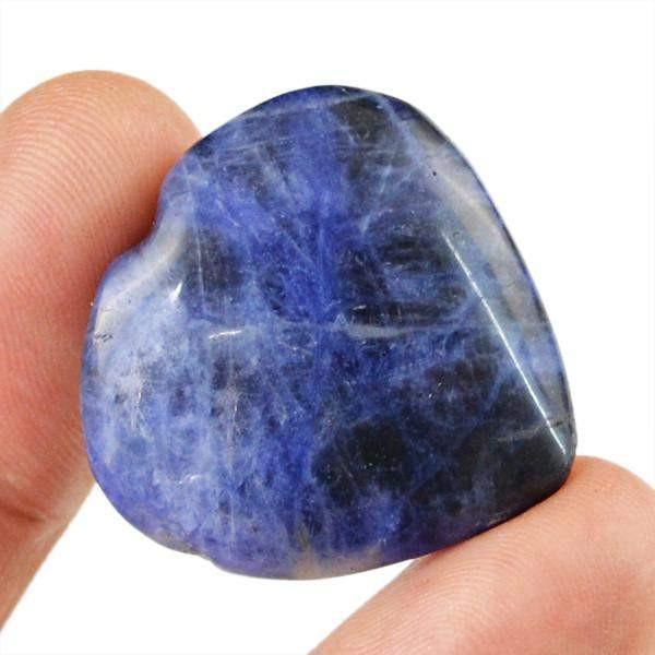 gemsmore:Natural Blue Sodalite carved Heart Shape Gemstone