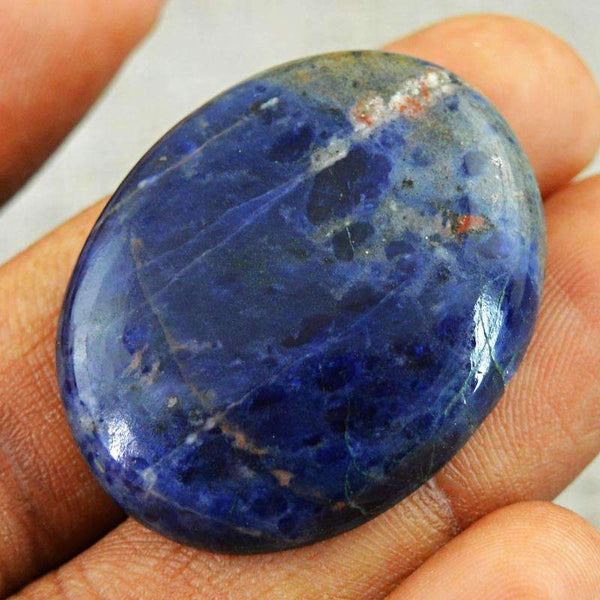 gemsmore:Natural Blue Sodalite Gemstone - Oval Shape