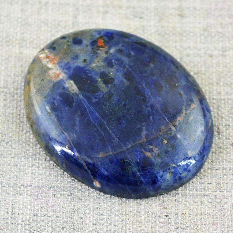 gemsmore:Natural Blue Sodalite Gemstone - Oval Shape