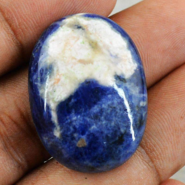 gemsmore:Natural Blue Sodalite Gemstone - Oval Shape