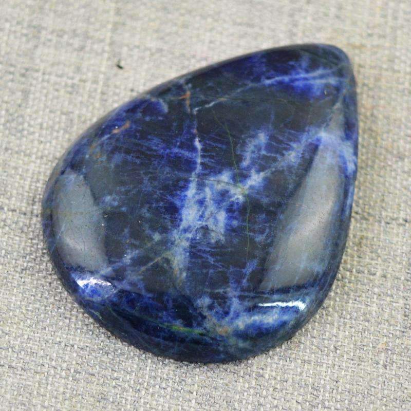 gemsmore:Natural Blue Sodalite Gemstone - Pear Shape