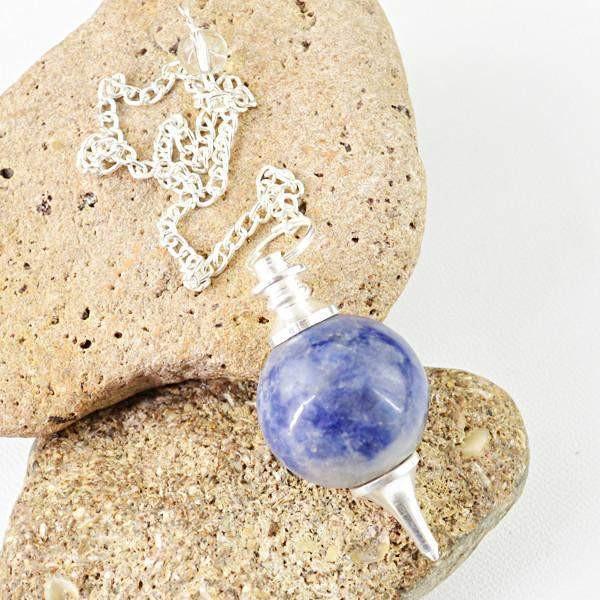 gemsmore:Natural Blue Sodalite Healing Gemstone Pendulum