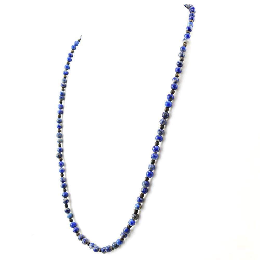 gemsmore:Natural Blue Sodalite Necklace 20 Inches Long Round Shape Beads