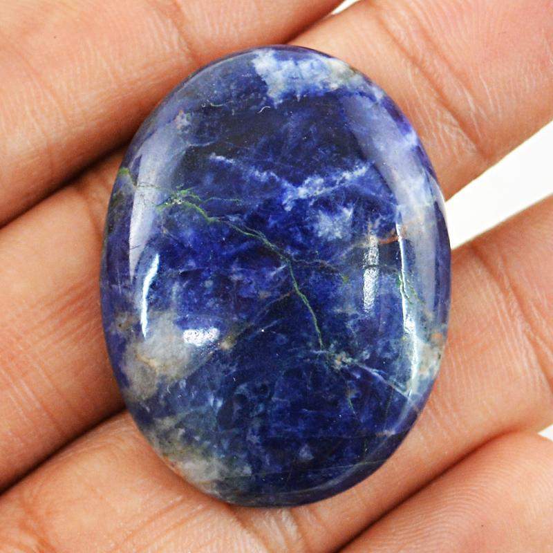gemsmore:Natural Blue Sodalite Oval Shape Untreated Gemstone