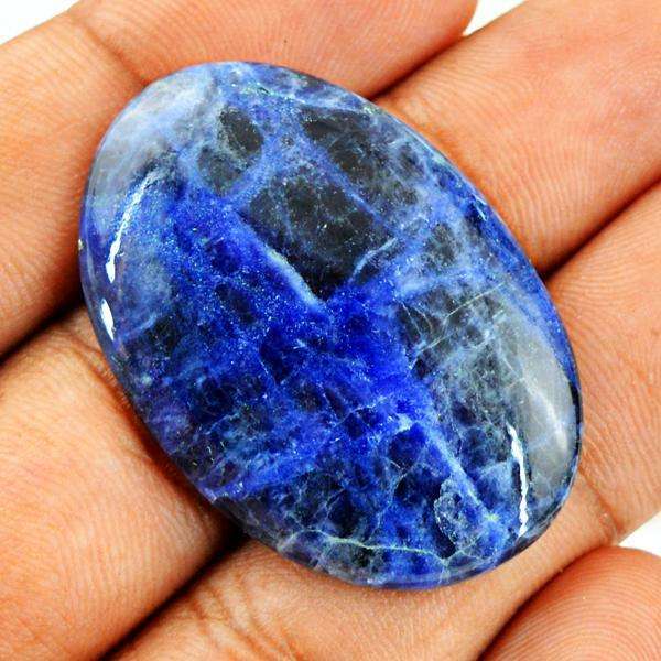 gemsmore:Natural Blue Sodalite Oval Shape Untreated Loose Gemstone