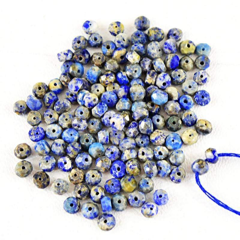 gemsmore:Natural Blue Sodalite Round Faceted Beads Lot