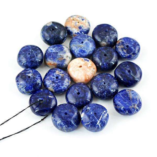 gemsmore:Natural Blue Sodalite Round Shape Drilled Beads Lot