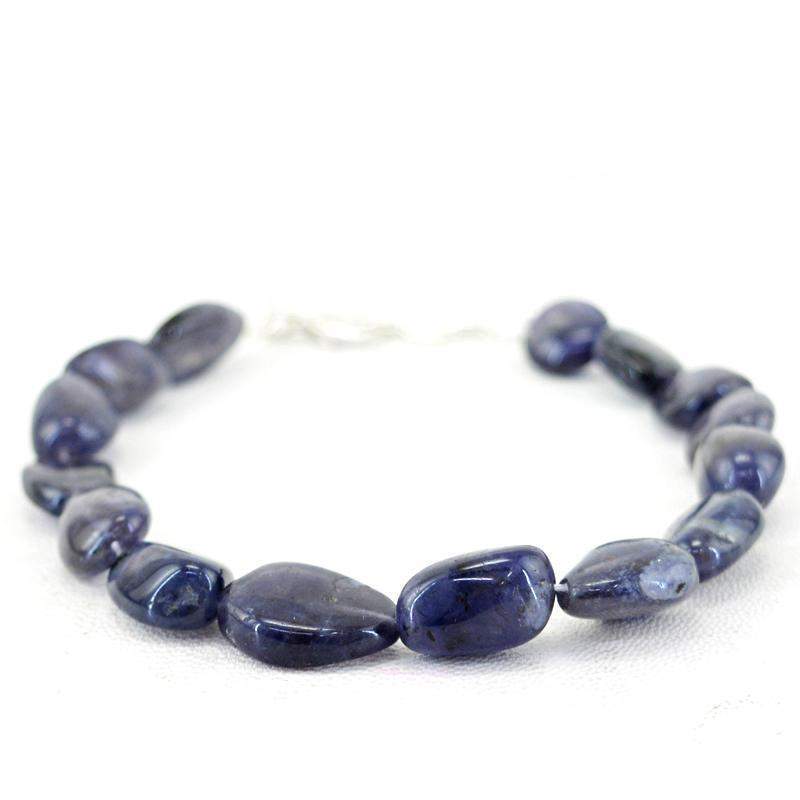 gemsmore:Natural Blue Tanzanite Beads Bracelet