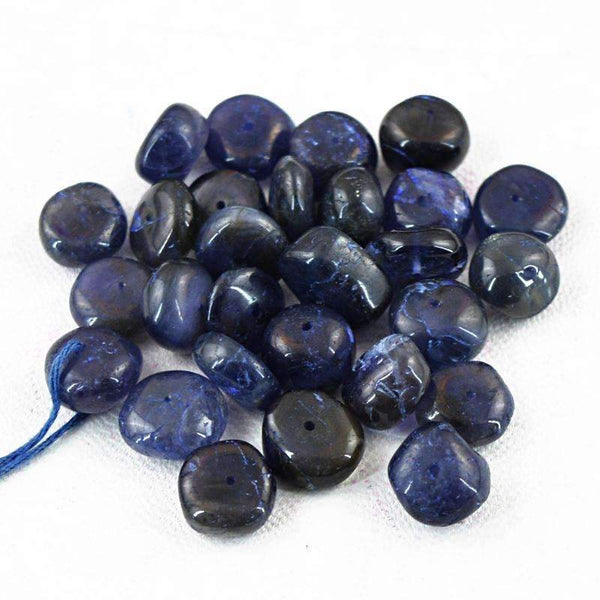 gemsmore:Natural Blue Tanzanite Beads Lot - Drilled