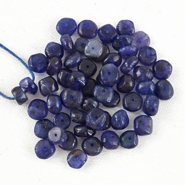 gemsmore:Natural Blue Tanzanite Beads Lot - Drilled