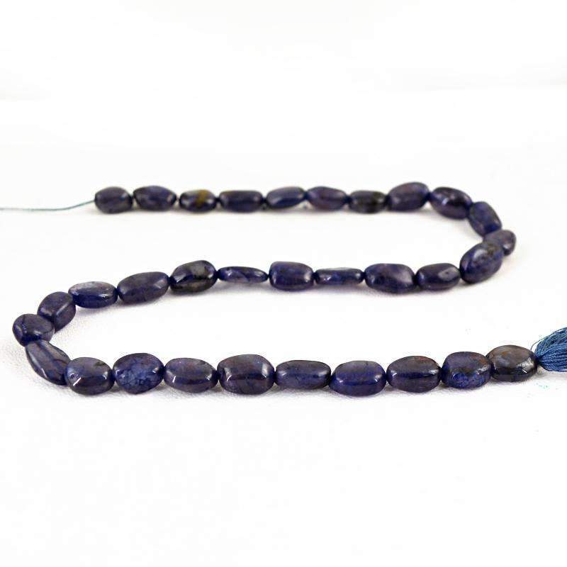gemsmore:Natural Blue Tanzanite Beads Strand - Drilled