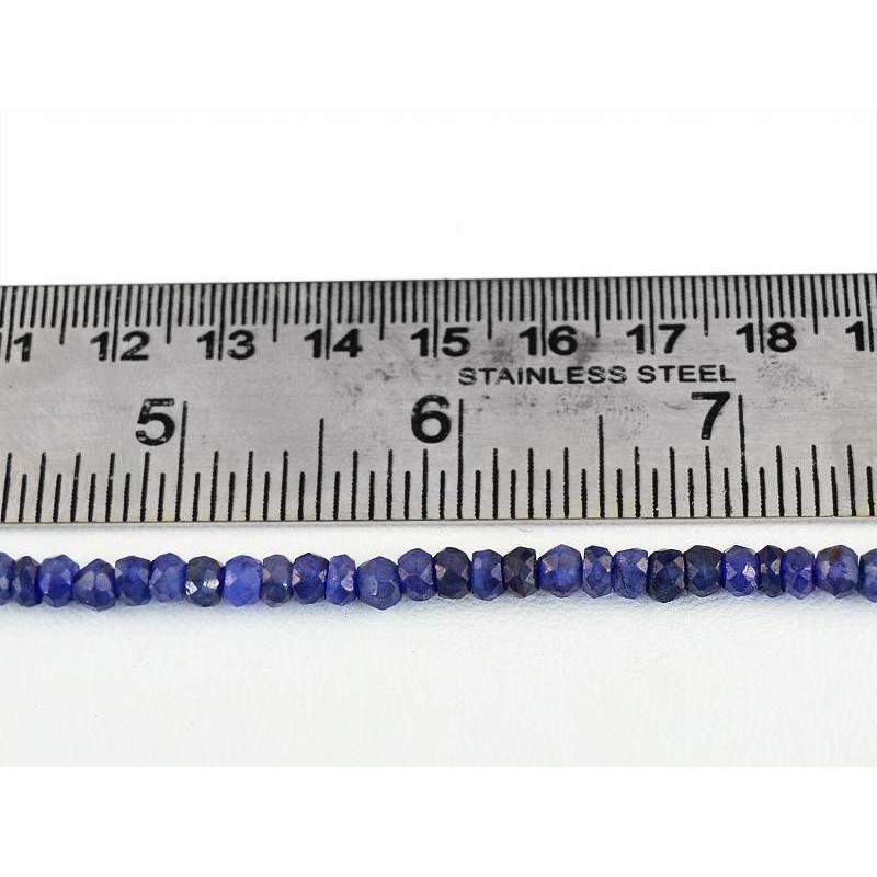 gemsmore:Natural Blue Tanzanite Beads Strand Faceted Round Shape Drilled