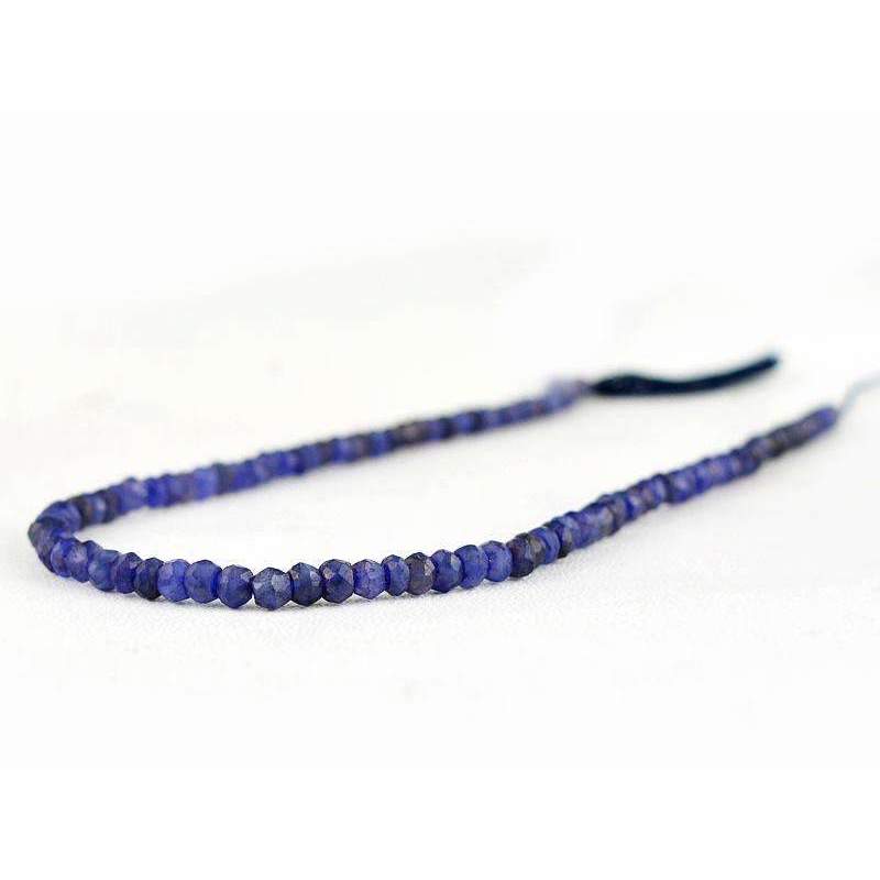 gemsmore:Natural Blue Tanzanite Beads Strand Faceted Round Shape Drilled