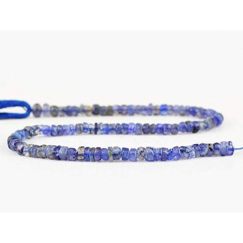 gemsmore:Natural Blue Tanzanite Beads Strand Round Shape