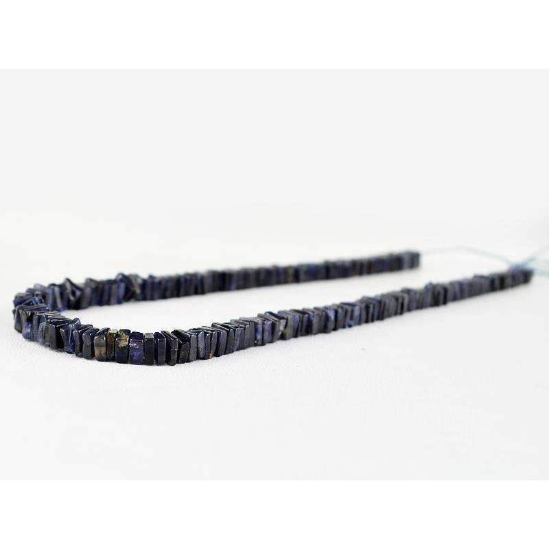 gemsmore:Natural Blue Tanzanite Beads Strand Untreated Drilled