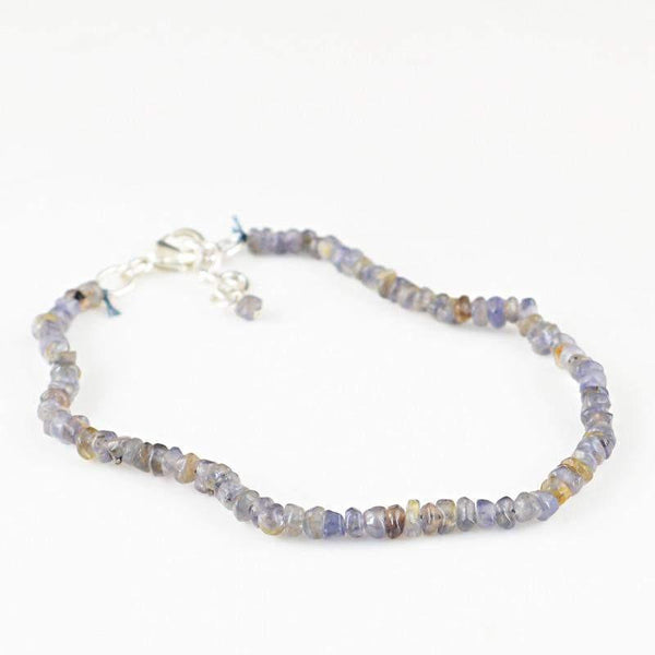 gemsmore:Natural Blue Tanzanite Bracelet Round Beads