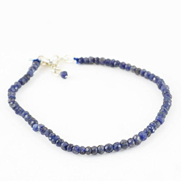 gemsmore:Natural Blue Tanzanite Bracelet Round Faceted Beads