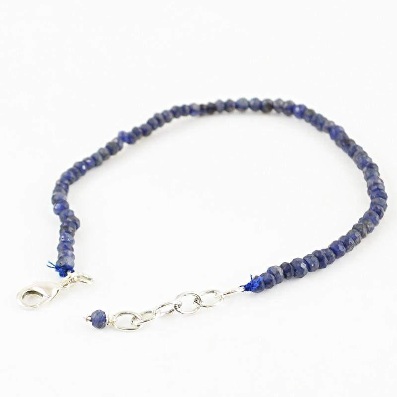 gemsmore:Natural Blue Tanzanite Bracelet Round Faceted Beads