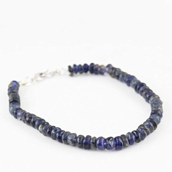 gemsmore:Natural Blue Tanzanite Bracelet Round Shape Beads