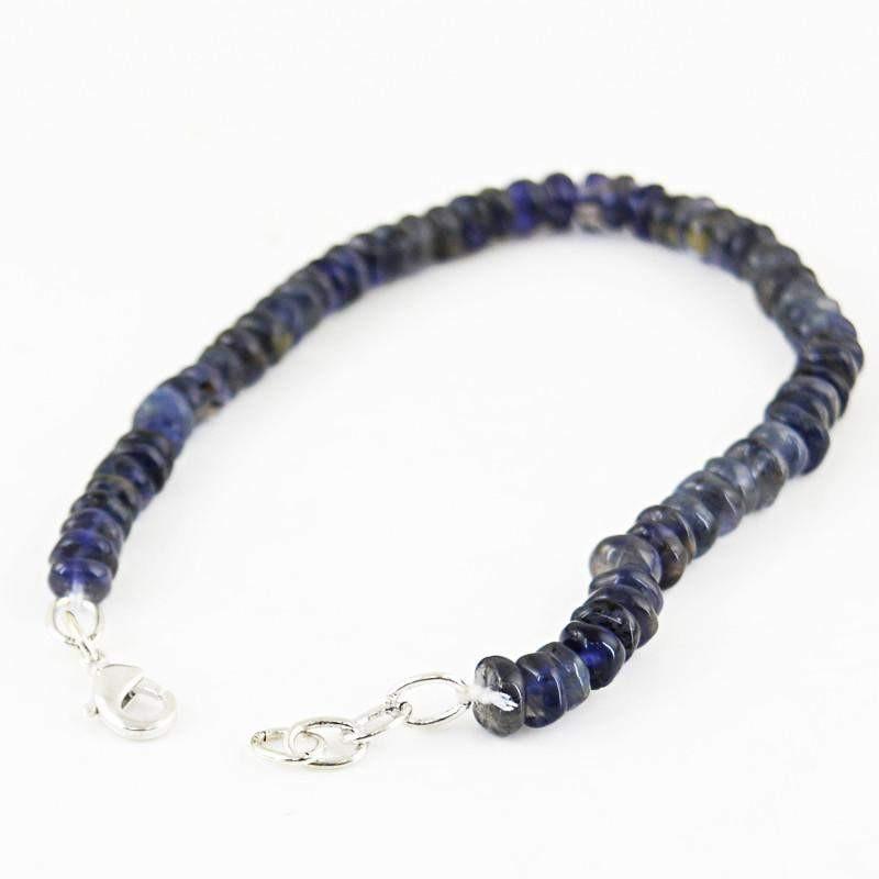 gemsmore:Natural Blue Tanzanite Bracelet Round Shape Beads