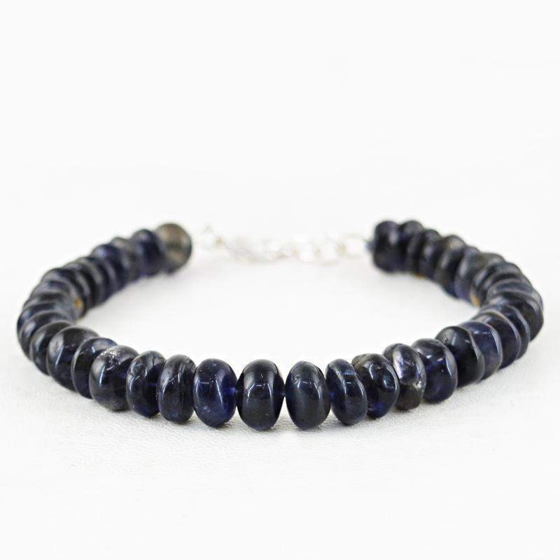 gemsmore:Natural Blue Tanzanite Bracelet Round Shape Beads