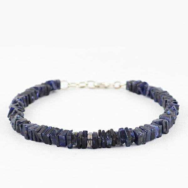 gemsmore:Natural Blue Tanzanite Bracelet Untreated Beads