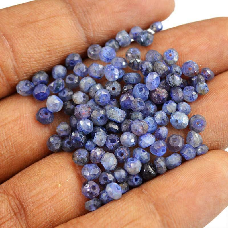 gemsmore:Natural Blue Tanzanite Drilled Beads Lot