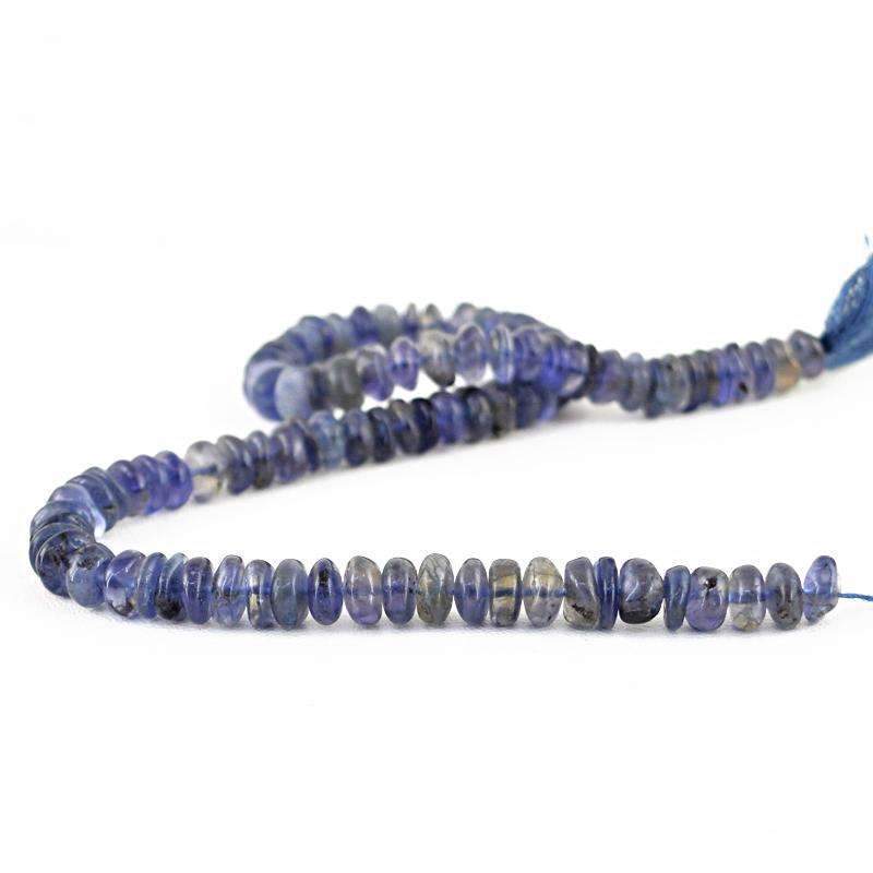 gemsmore:Natural Blue Tanzanite Drilled Beads Strand - Round Shape