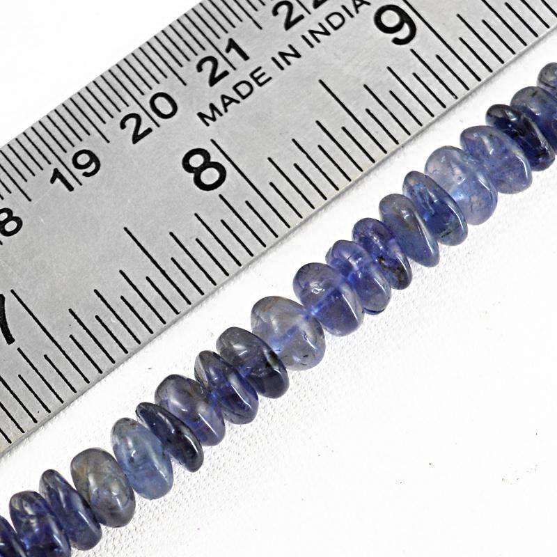 gemsmore:Natural Blue Tanzanite Drilled Beads Strand - Round Shape