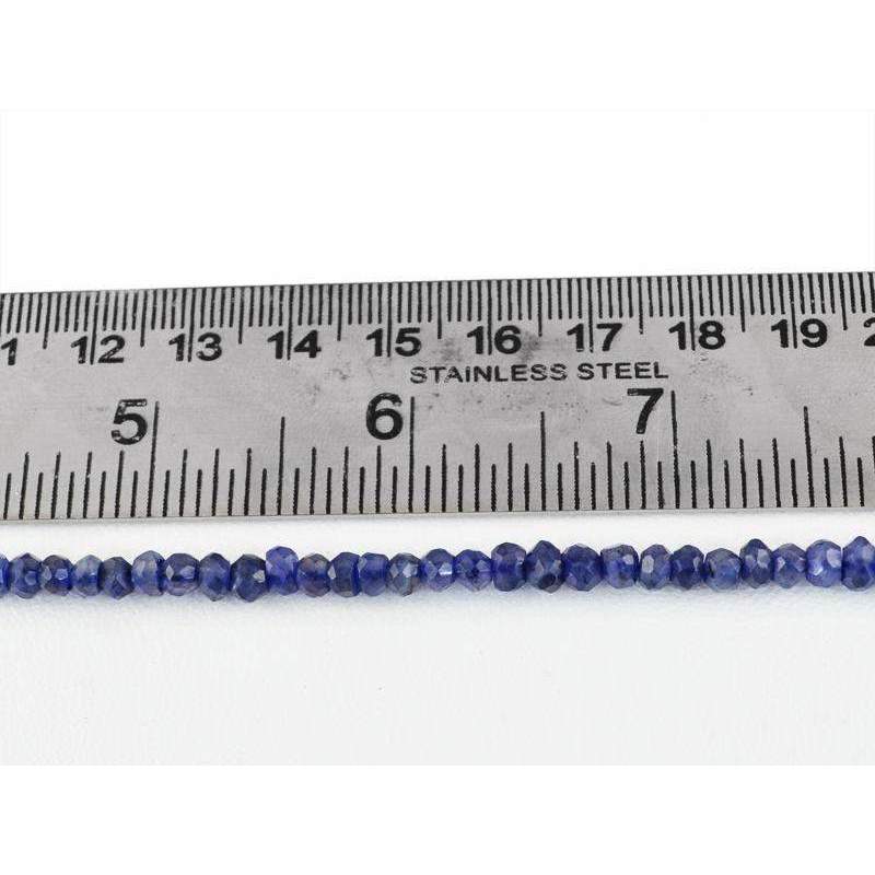 gemsmore:Natural Blue Tanzanite Drilled Beads Strand Round Shape Faceted