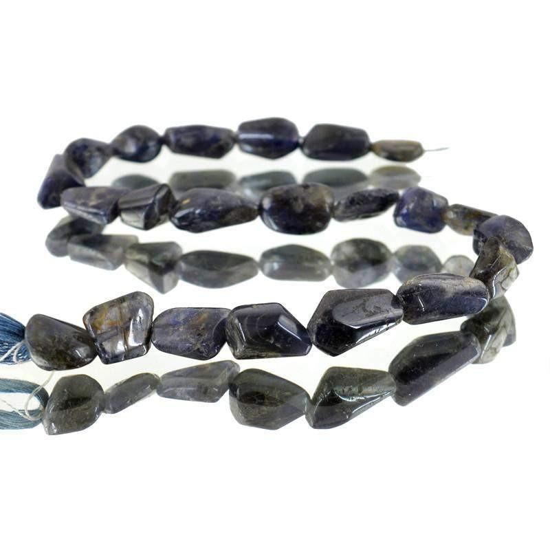 gemsmore:Natural Blue Tanzanite Drilled Beads Strand