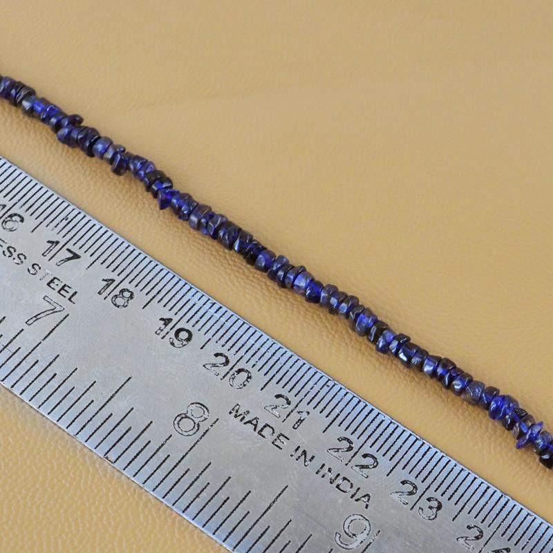 gemsmore:Natural Blue Tanzanite Drilled Beads Strand