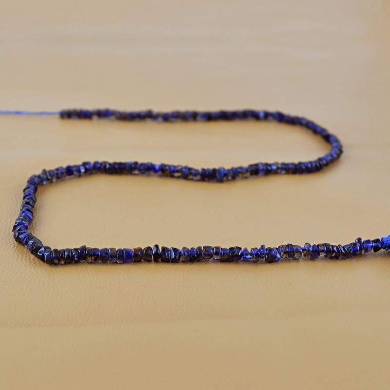 gemsmore:Natural Blue Tanzanite Drilled Beads Strand