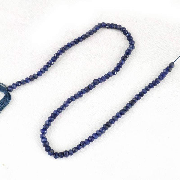 gemsmore:Natural Blue Tanzanite Drilled Round Cut Beads Strand