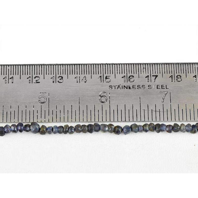 gemsmore:Natural Blue Tanzanite Drilled Round Cut Beads Strand