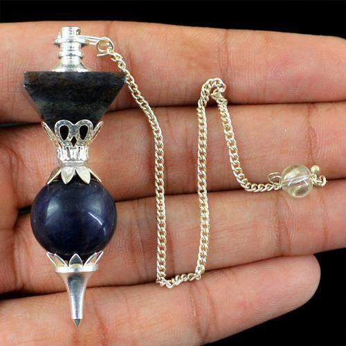 gemsmore:Natural Blue Tanzanite Elegant Pendulum