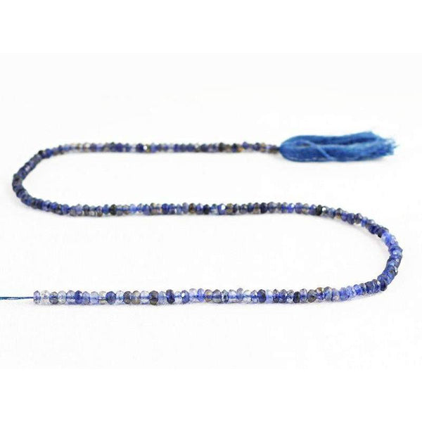 gemsmore:Natural Blue Tanzanite Faceted Untreated Beads Strand