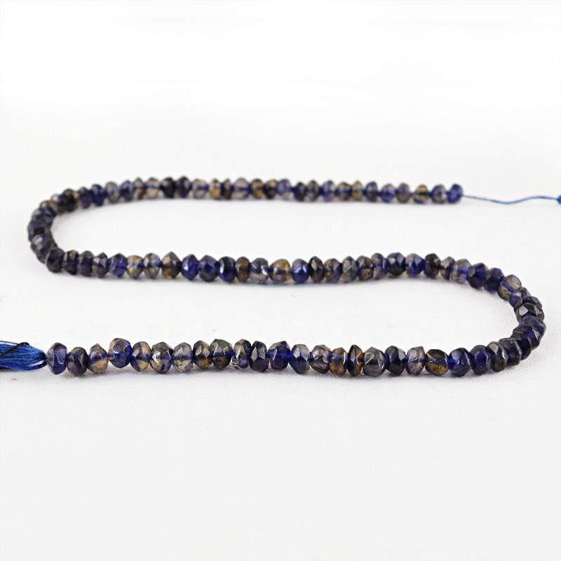 gemsmore:Natural Blue Tanzanite Faceted Untreated Beads Strand