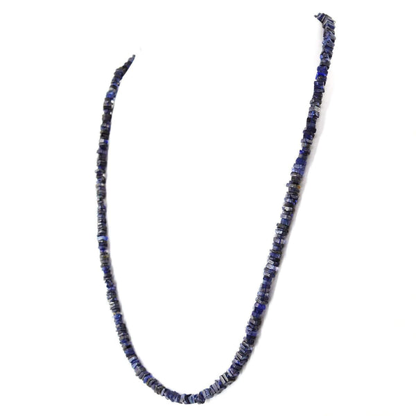 gemsmore:Natural Blue Tanzanite Necklace 20 Inches Long Untreated Beads