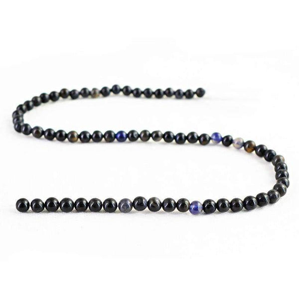 gemsmore:Natural Blue Tanzanite Round Beads Strand