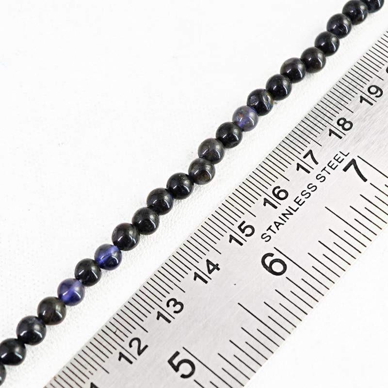 gemsmore:Natural Blue Tanzanite Round Beads Strand