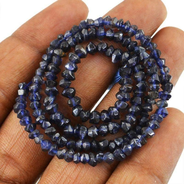 gemsmore:Natural Blue Tanzanite Round Shape Beads Strand