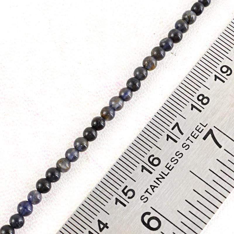 gemsmore:Natural Blue Tanzanite Strand Round Shape Untreated Beads